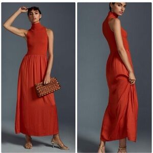 Anthropologie Orange Maxi Dress